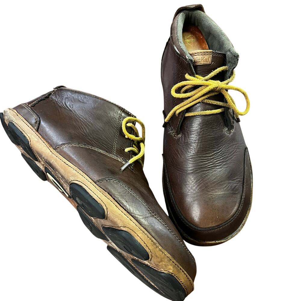 Olukai Kamuela Ankle Casual Chukka Boots Brown Leather Men's 11.5 US (46 EU) EUC